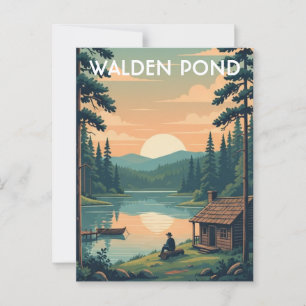 Walden Pond Massachusetts Travel Postcard