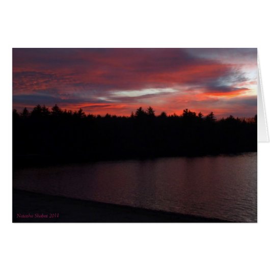 Walden Pond Red Clouds Cards (Front Horizontal)