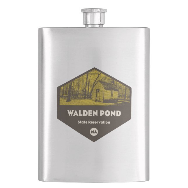 Walden Pond State Reservation Massachusetts Flask (Front)