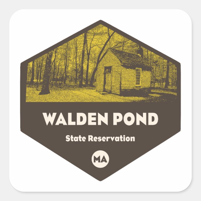 Walden Pond State Reservation Massachusetts Square Sticker (Front)