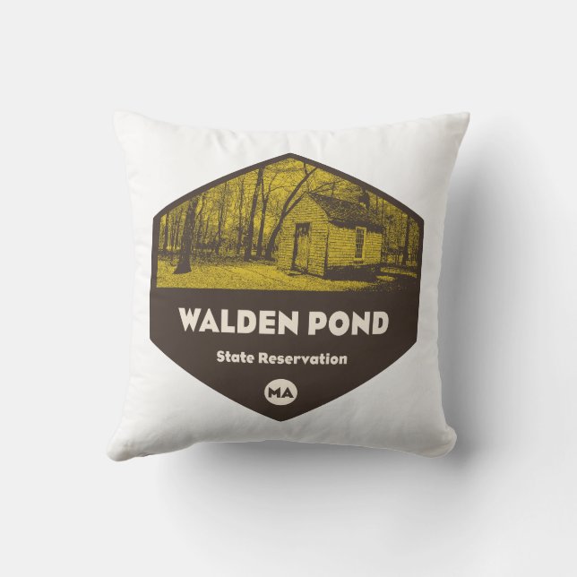 Walden Pond State Reservation Massachusetts Throw Pillow (Back)