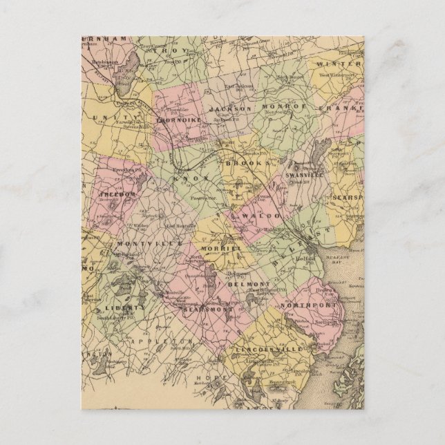 Waldo County, Maine Postcard (Front)