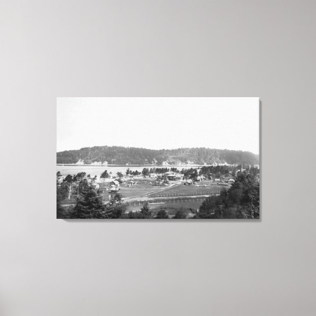 Waldport, Oregon Town View Looking North Canvas Print (Front)