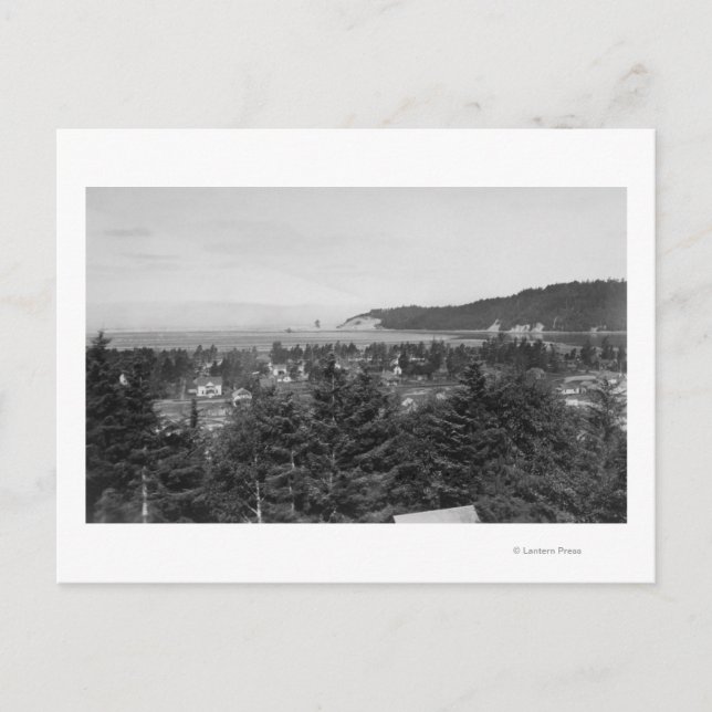 Waldport, Oregon Town View Looking West Postcard (Front)