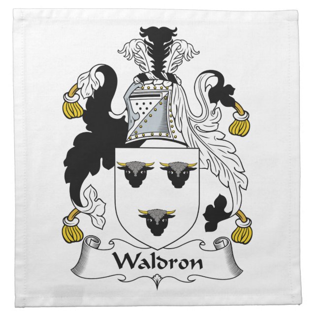 Waldron Family Crest Cloth Napkin (Front)