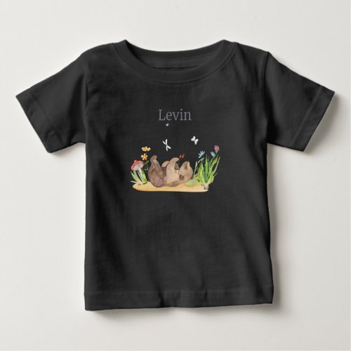 Waldtier Br Flowers Name Levin Baby T_Shirt