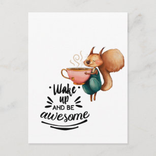 Wale Up Awesome Squirrel Postcard