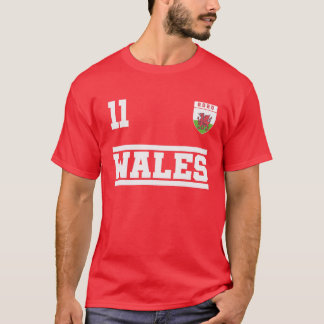 Wales 11 Home Soccer | Euro Welsh Soccer Team Jers T-Shirt