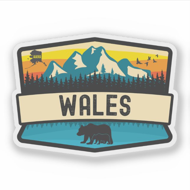 Wales, Alaska Sticker (Front)