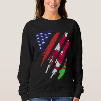 Wales American Grown Flag USA Patriot Heritage Mon Sweatshirt