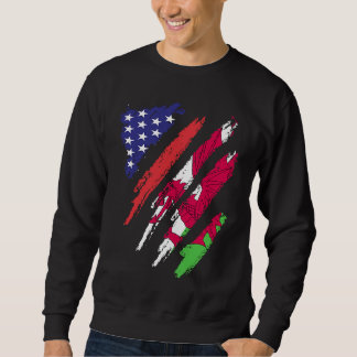 Wales American Grown Flag USA Patriot Heritage Mon Sweatshirt