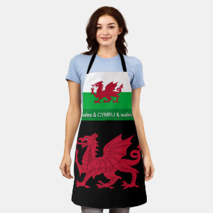 Wales apron, Welsh Flag, Cymru / Chefs kitchen Apron
