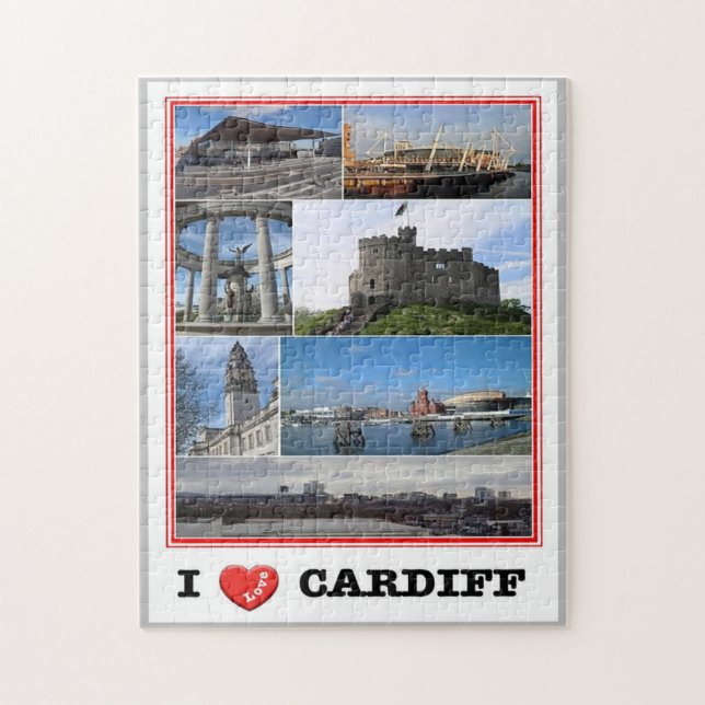 Wales - Cardiff - I Love - Jigsaw Puzzle (Vertical)