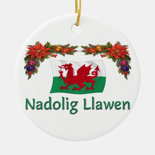 \Wales Christmas Ceramic Ornament (Front)