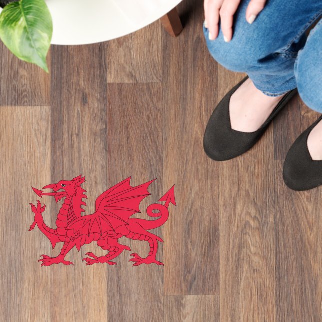 Wales Coat of Arms, patriotic Welsh Dragon / Cymru Floor Decals (Floor)