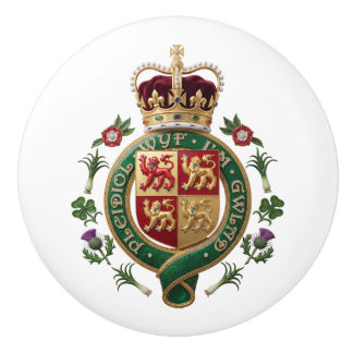 Wales country coat arms symbol emblem flag ceramic knob