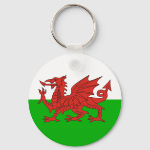 wales country dragon flag welsh british keychain