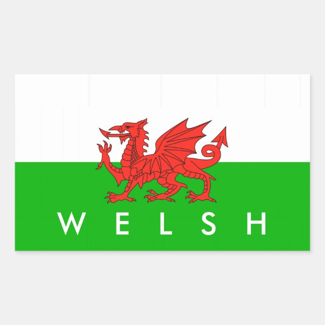 wales country flag british nation welsh symbol rectangular sticker (Front)