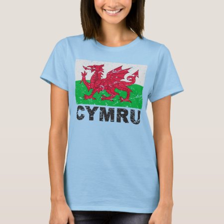 Wales Cymru Vintage Flag T-shirt