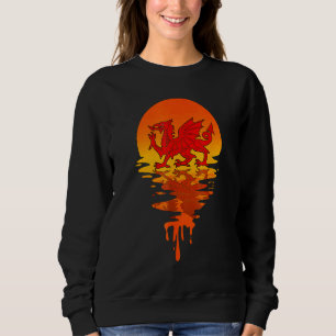 Wales Cymru Welsh Dragon Proud Te Be Welsh Shadow  Sweatshirt