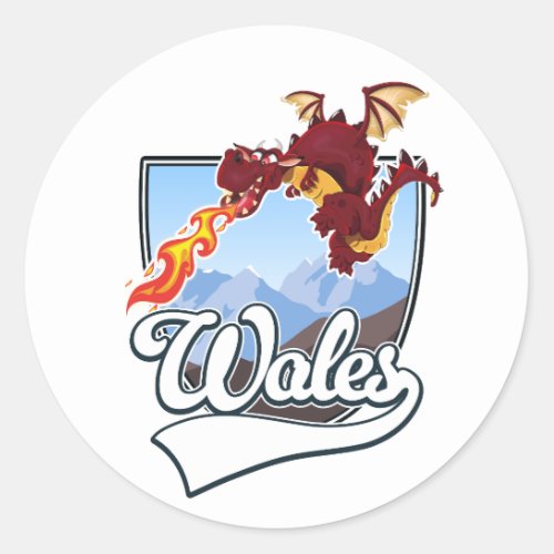 Wales Dragon logo  Classic Round Sticker