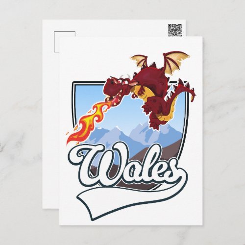 Wales Dragon logo  Holiday Postcard