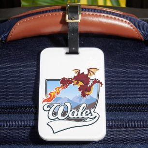 Wales Dragon logo Luggage Tag