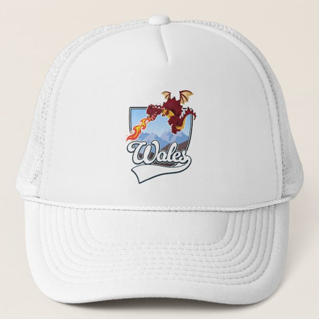 Wales Dragon logo  Trucker Hat (Front)
