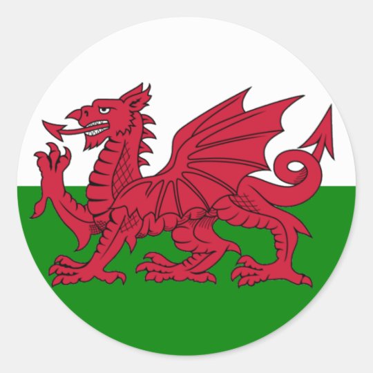 Wales Flag Heart Classic Round Sticker | Zazzle.com