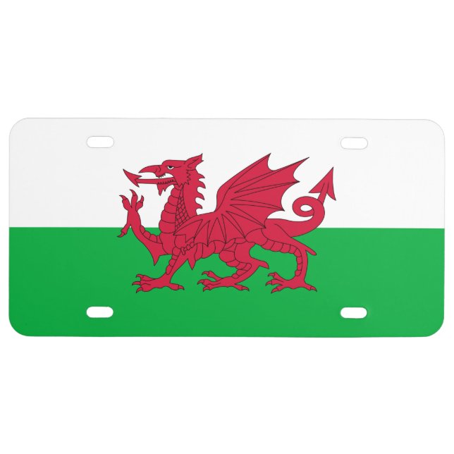 Wales flag License Plate (Front)