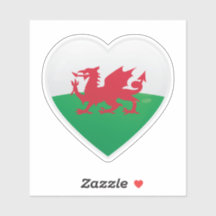 Wales Flag Love Icon Sticker