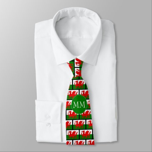 WALES Flag Monogram Neck Tie