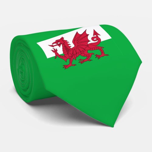 wales flag neck tie