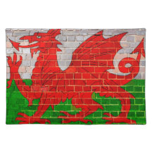 Wales flag on a brick wall