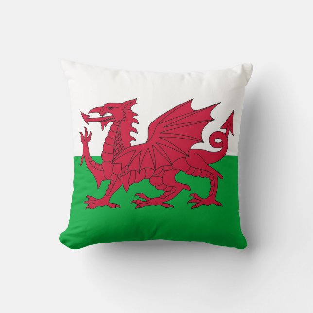 Wales Flag on American MoJo Pillow (Front)