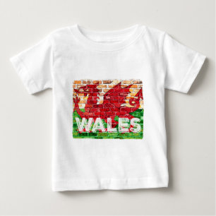 Wales Flag on Brick Baby T-Shirt