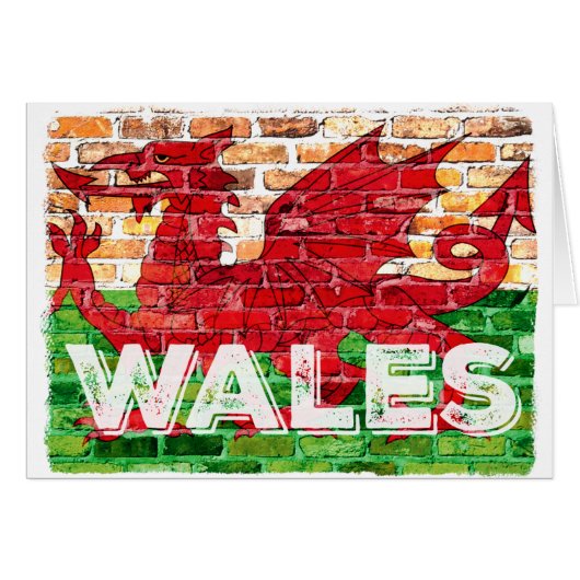 Wales Flag on Brick Cards (Front Horizontal)
