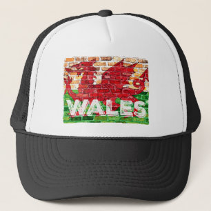 Wales Flag on Brick Trucker Hat