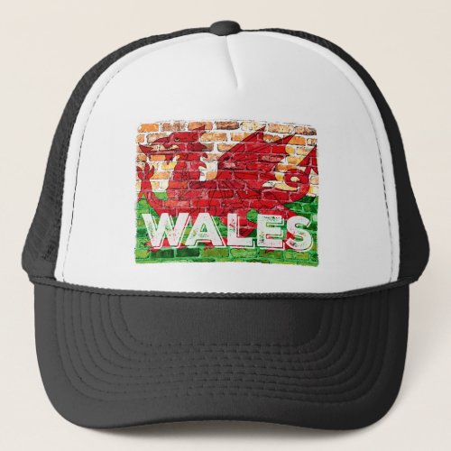 Wales Flag on Brick Trucker Hat