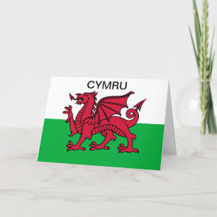 Wales Flag Red dragon Cymru Sports Welsh card