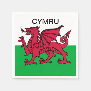 Wales Flag Red dragon Cymru Welsh Party Napkins