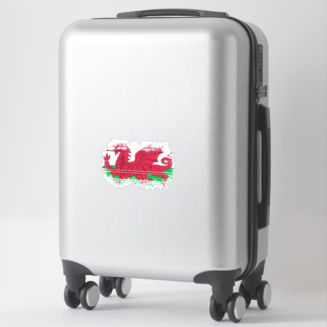 Wales flag  sticker (Suitcase)