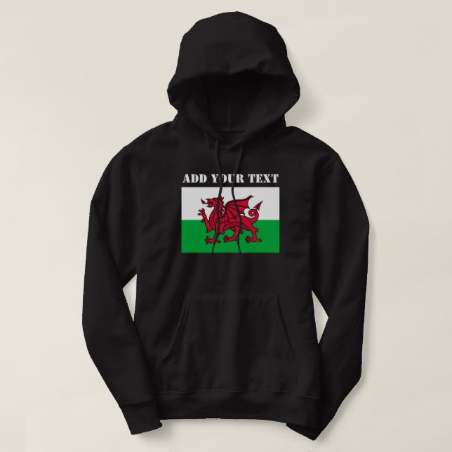 Wales Flag Welsh cumru Football Soccer  Hoodie (Design Front)