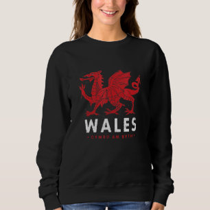 Wales Flag Welsh Dragon Baner Cymru Am Byth Welshm Sweatshirt