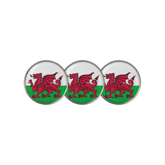 Wales Flag Welsh Football Soccer Patriotic Travel Golf Ball Marker (3 Up)