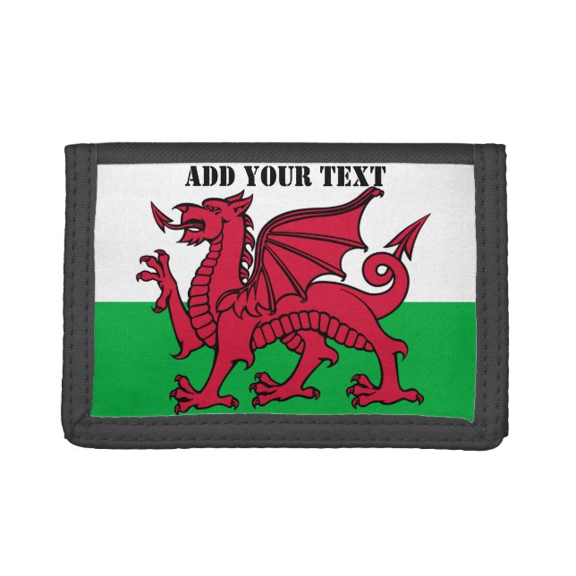 Wales Flag Welsh Football Soccer Trifold Wallet (Front)