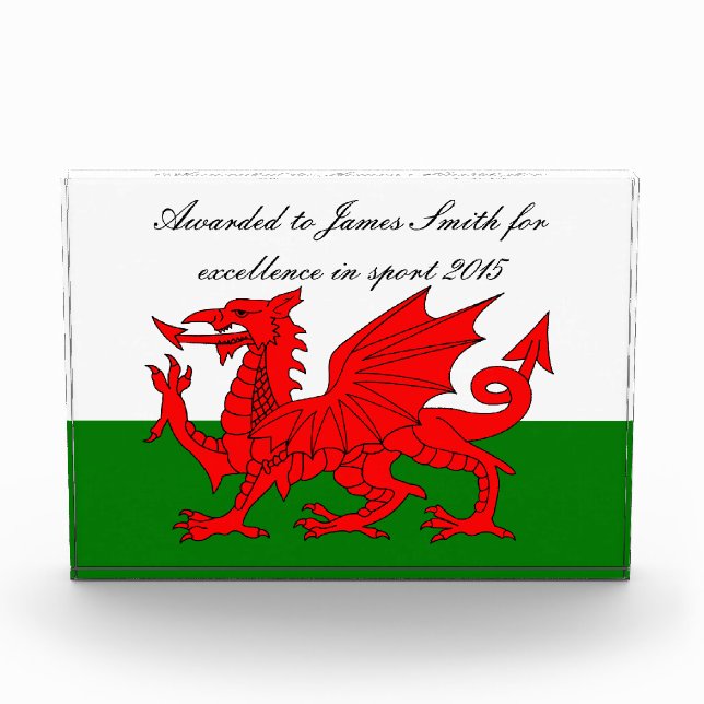  Wales flag Welsh red dragon Award (Front)