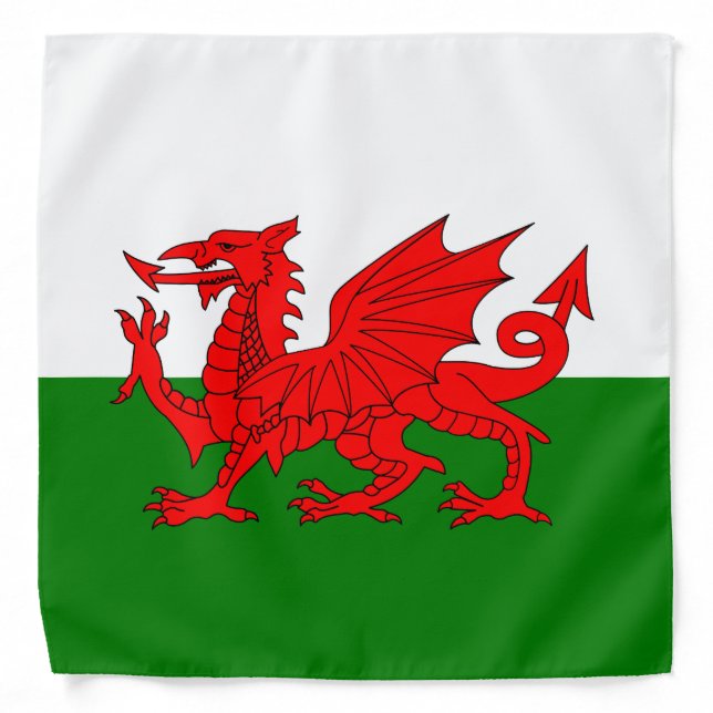  Wales flag Welsh red dragon Bandana (Front)