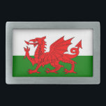 Wales flag Welsh red dragon Belt Buckle<br><div class="desc">The flag of Wales Welsh Baner Cymru or Y Ddraig Goch,  meaning the 
red dragon consists of a red dragon passant on a green and white field. 
#wales #welsch #cymru,  #dragon #flag</div>