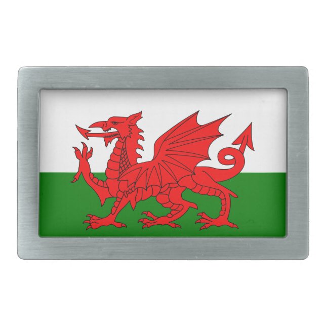  Wales flag Welsh red dragon Belt Buckle (Front)